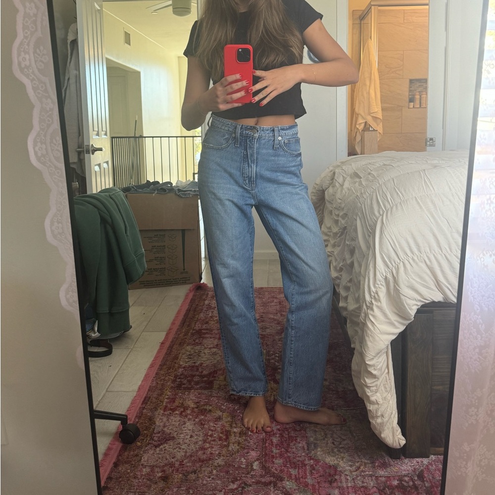 Madewell Curvy Perfect Vintage Straight Jeans Medium Wash